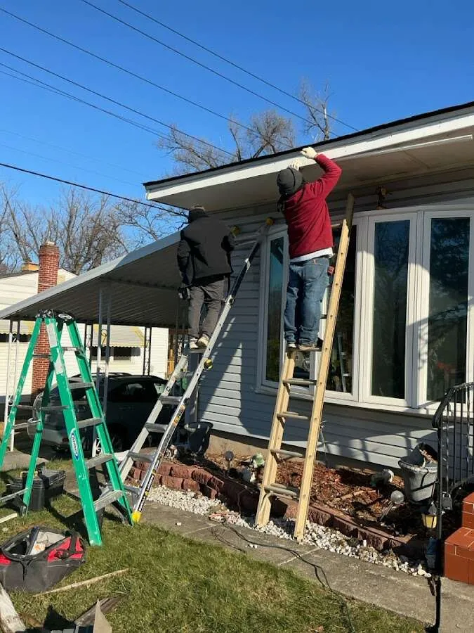 Restoration crew performing exterior repair in Delano